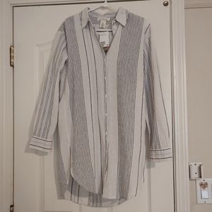 Linen Blend Striped Shirt